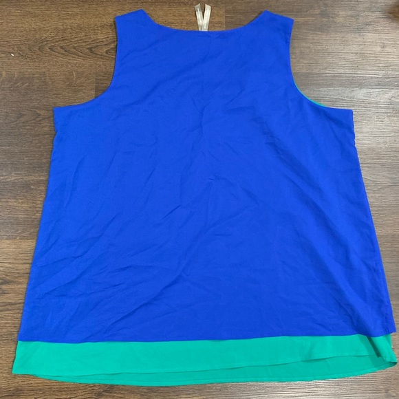Penningtons Sleeveless Blue Tank Top +Green Lining - Picture 8 of 11